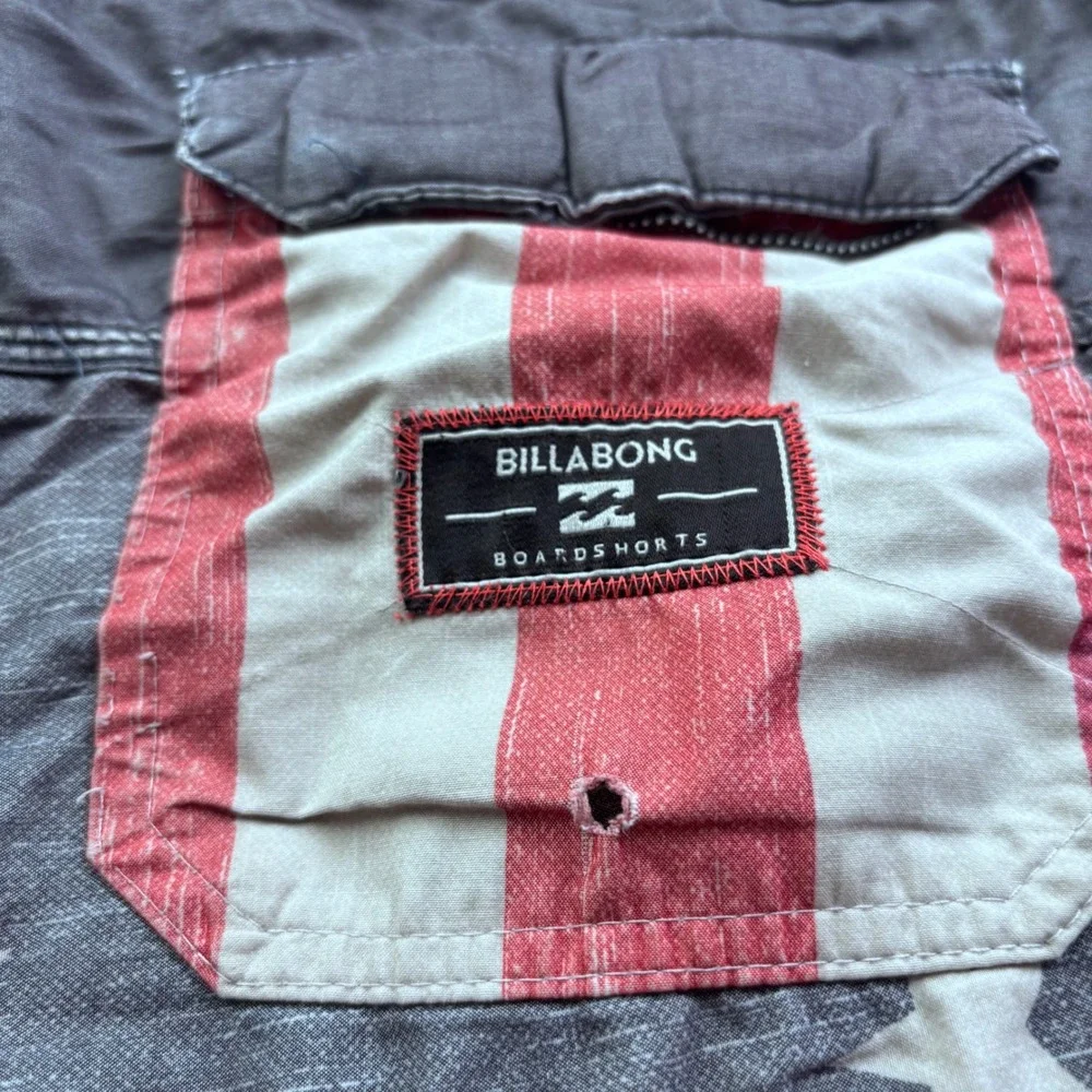 Billabong Mens American Flag Board Shorts Stars Stripes Red White Blue Size 32